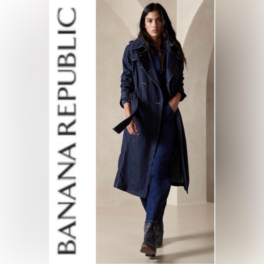 Banana Republic Uma Denim Trench Coat M